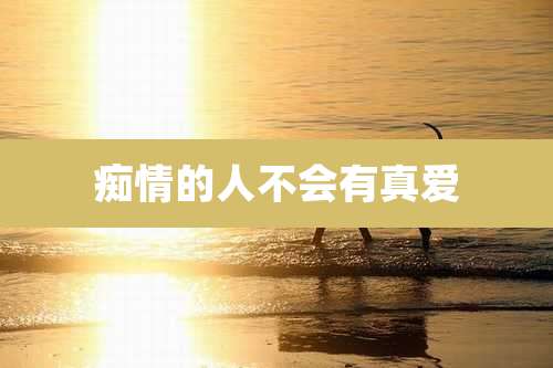 痴情的人不会有真爱