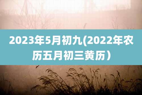 2023年5月初九(2022年农历五月初三黄历)