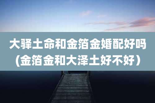 大驿土命和金箔金婚配好吗(金箔金和大泽土好不好）