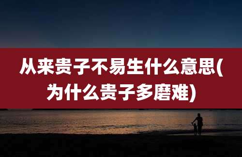 从来贵子不易生什么意思(为什么贵子多磨难)