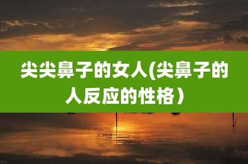 尖尖鼻子的女人(尖鼻子的人反应的性格）