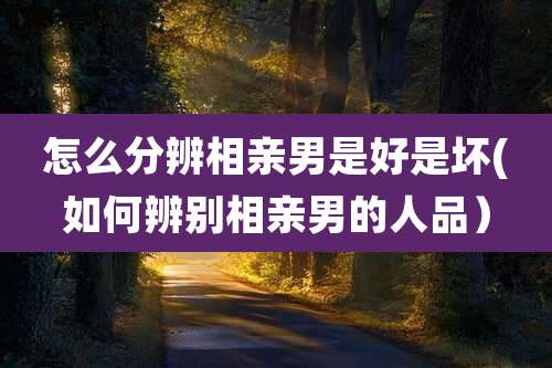 怎么分辨相亲男是好是坏(如何辨别相亲男的人品）