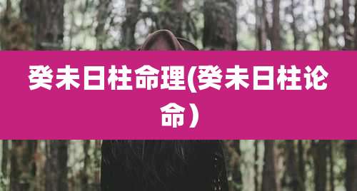 癸未日柱命理(癸未日柱论命）