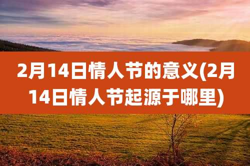 2月14日情人节的意义(2月14日情人节起源于哪里)