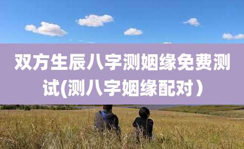 双方生辰八字测姻缘免费测试(测八字姻缘配对)