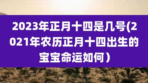 2023年正月十四是几号(2021年农历正月十四出生的宝宝命运如何）