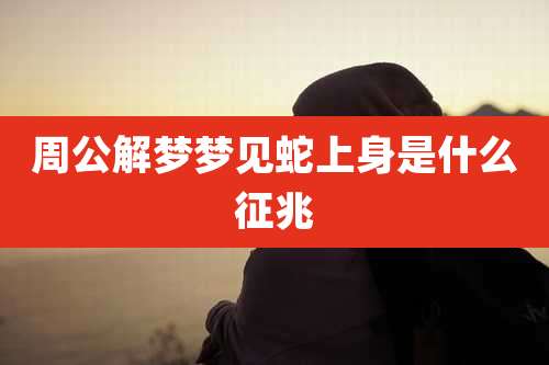 周公解梦梦见蛇上身是什么征兆