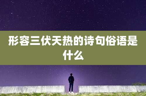 形容三伏天热的诗句俗语是什么