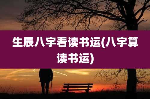 生辰八字看读书运(八字算读书运)
