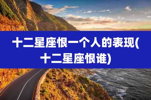 十二星座恨一个人的表现(十二星座恨谁)
