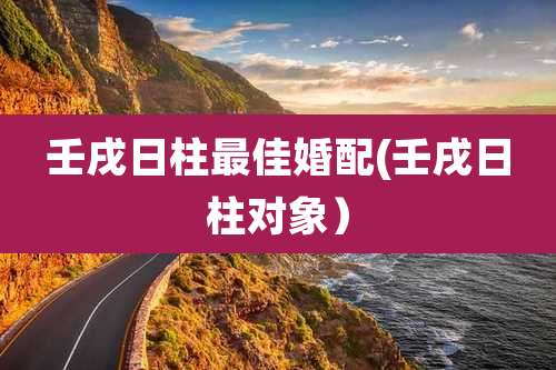 壬戌日柱最佳婚配(壬戌日柱对象）