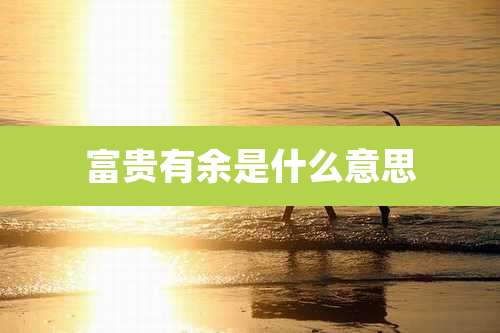 富贵有余是什么意思