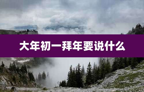 大年初一拜年要说什么