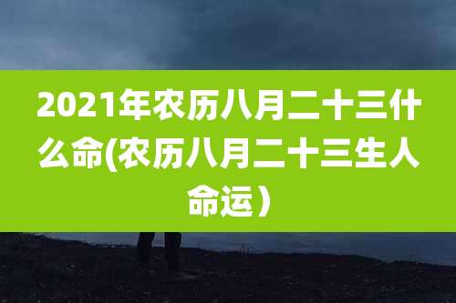 2021年农历八月二十三什么命(农历八月二十三生人命运）