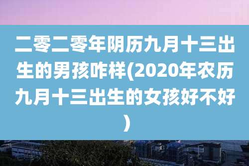 二零二零年阴历九月十三出生的男孩咋样(2020年农历九月十三出生的女孩好不好）