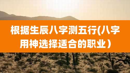 根据生辰八字测五行(八字用神选择适合的职业）
