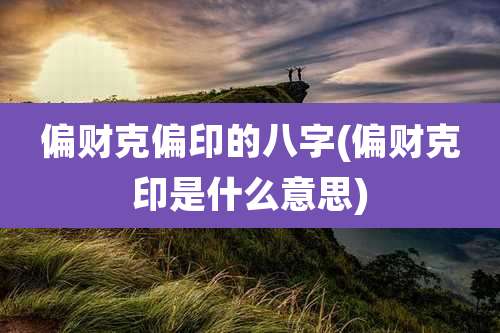 偏财克偏印的八字(偏财克印是什么意思)