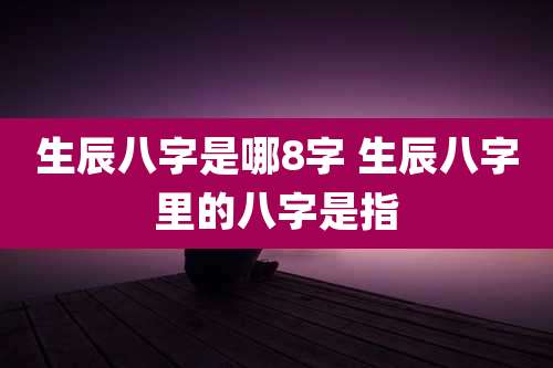 生辰八字是哪8字 生辰八字里的八字是指
