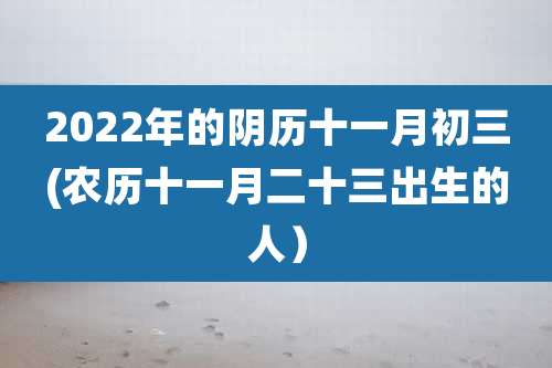 2022年的阴历十一月初三(农历十一月二十三出生的人）