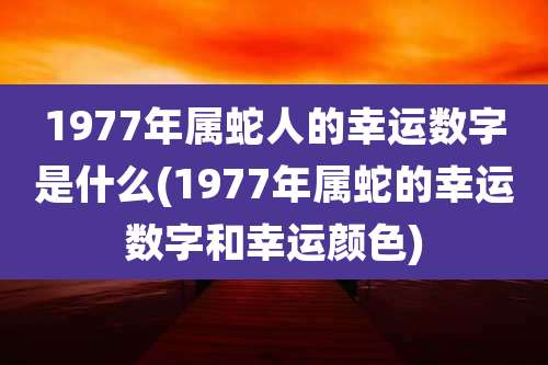 1977年属蛇人的幸运数字是什么(1977年属蛇的幸运数字和幸运颜色)