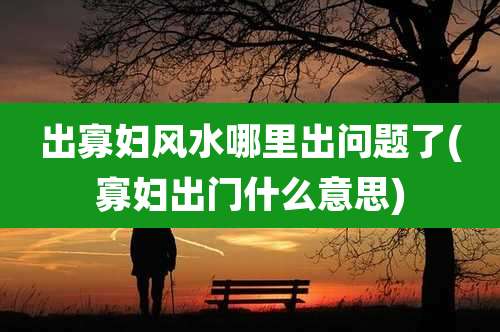 出寡妇风水哪里出问题了(寡妇出门什么意思)