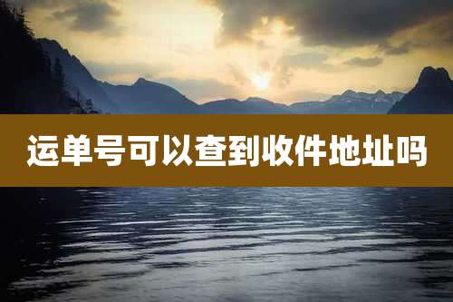 运单号可以查到收件地址吗