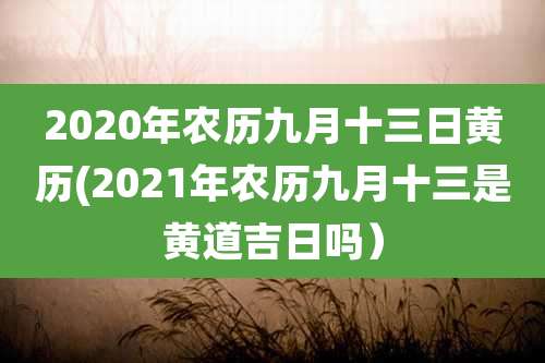 2020年农历九月十三日黄历(2021年农历九月十三是黄道吉日吗)