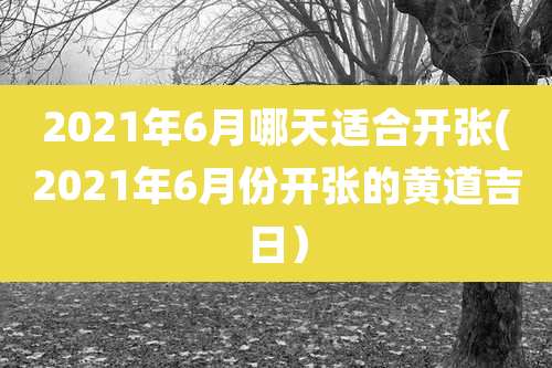 2021年6月哪天适合开张(2021年6月份开张的黄道吉日）