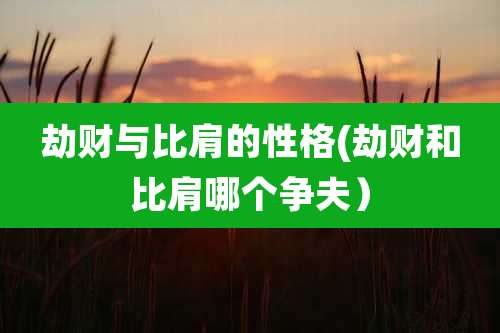 劫财与比肩的性格(劫财和比肩哪个争夫)