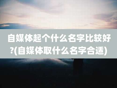 自媒体起个什么名字比较好?(自媒体取什么名字合适)