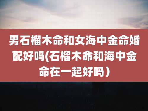 男石榴木命和女海中金命婚配好吗(石榴木命和海中金命在一起好吗）