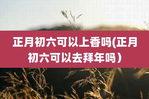 正月初六可以上香吗(正月初六可以去拜年吗)