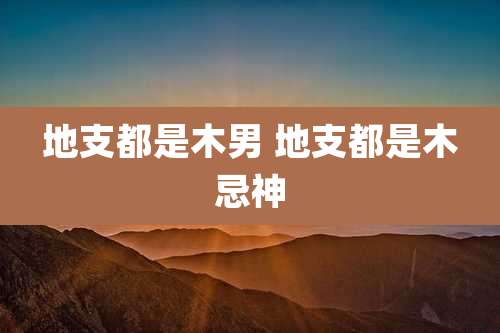 地支都是木男 地支都是木忌神