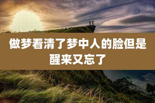 做梦看清了梦中人的脸但是醒来又忘了