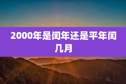 2000年是闰年还是平年闰几月