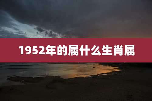 1952年的属什么生肖属
