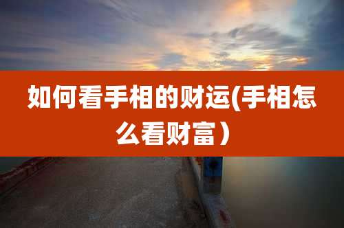 如何看手相的财运(手相怎么看财富)