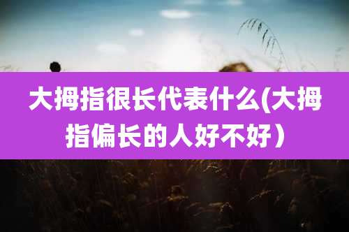 大拇指很长代表什么(大拇指偏长的人好不好)