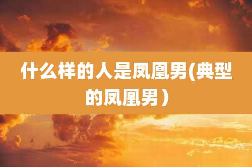 什么样的人是凤凰男(典型的凤凰男）
