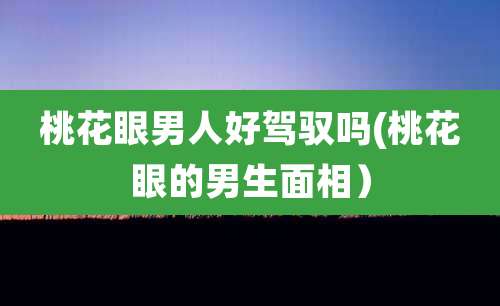 桃花眼男人好驾驭吗(桃花眼的男生面相)