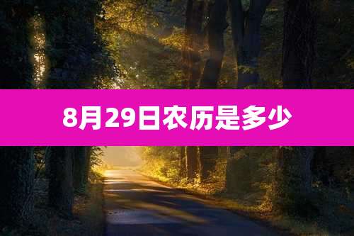 8月29日农历是多少
