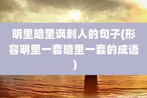 明里暗里讽刺人的句子(形容明里一套暗里一套的成语）