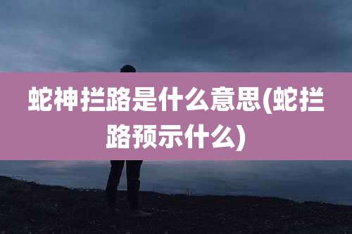 蛇神拦路是什么意思(蛇拦路预示什么)