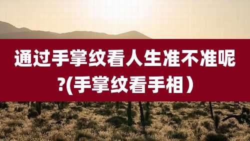 通过手掌纹看人生准不准呢?(手掌纹看手相）