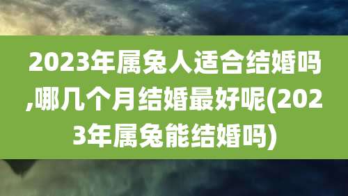 2023年属兔人适合结婚吗,哪几个月结婚最好呢(2023年属兔能结婚吗)