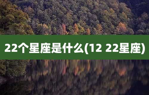 22个星座是什么(12 22星座)