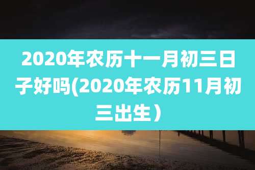 2020年农历十一月初三日子好吗(2020年农历11月初三出生）