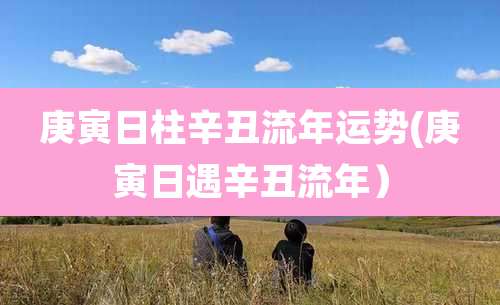 庚寅日柱辛丑流年运势(庚寅日遇辛丑流年)