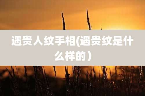 遇贵人纹手相(遇贵纹是什么样的)