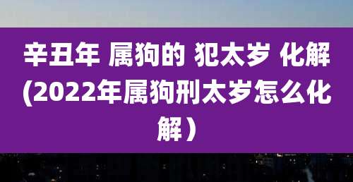 辛丑年 属狗的 犯太岁 化解(2022年属狗刑太岁怎么化解）